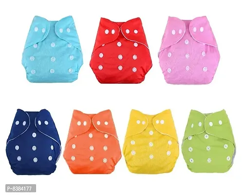 DOMENICO Washable Baby Diaper Premium Cloth Diaper Reusable, Adjustable Size, Waterproof(Assorted Color)-thumb5