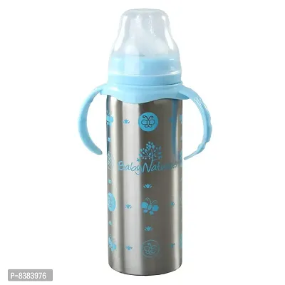 DOMENICO 3 in 1 Baby Steel Feeding Bottle Thermo-Steel Multifunctional-Sipper, Nipple  Straw for New Born Babies/Toddlers BPA Free / Stylish Design with Handle( for 3+ Month Baby )-thumb4