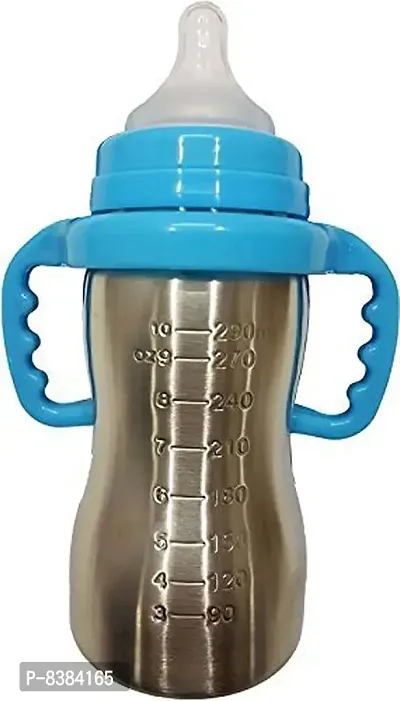 DOMENICO Baby Feeding Bottle in Stainless Steel rganic Kidz High Grade Stainless Steel 2 in 1 Sipper and Feeding Bottle with Silicone Nipple for Baby (240 ml)-thumb4