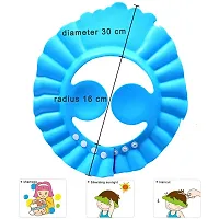 DOMENICO Baby Shower Cap Adjustable Safe Soft Bathing Baby Shower Hair Wash Cap for Children, Baby Bath Cap Shower Protection for Eyes and Ear, Bathing Baby Shower Cap, Baby Bath Cap-Blue-thumb3