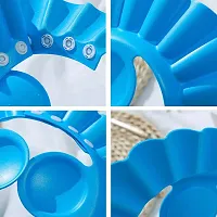 DOMENICO Baby Shower Cap Adjustable Safe Soft Bathing Baby Shower Hair Wash Cap for Children, Baby Bath Cap Shower Protection for Eyes and Ear, Bathing Baby Shower Cap, Baby Bath Cap-Blue-thumb2