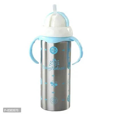 DOMENICO 3 in 1 Baby Steel Feeding Bottle Thermo-Steel Multifunctional-Sipper, Nipple  Straw for New Born Babies/Toddlers BPA Free / Stylish Design with Handle( for 3+ Month Baby )-thumb2