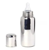 DOMENICO Stainless Steel Baby Feeding Bottle, Milk Feeding, Water Feeding 250 ml Easy to Hold Bottle for Kids Babies-thumb1