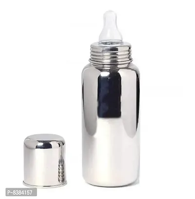DOMENICO Stainless Steel Baby Feeding Bottle, Milk Feeding, Water Feeding 250 ml Easy to Hold Bottle for Kids Babies-thumb2