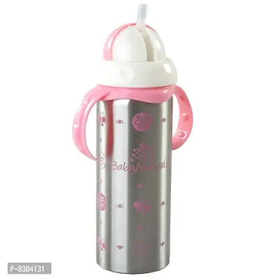 DOMENICO 3 in 1 Baby Steel Feeding Bottle Thermo-Steel Multifunctional-Sipper, Nipple  Straw for New Born Babies/Toddlers BPA Free / Stylish Design with Handle( for 3+ Month Baby )-thumb2