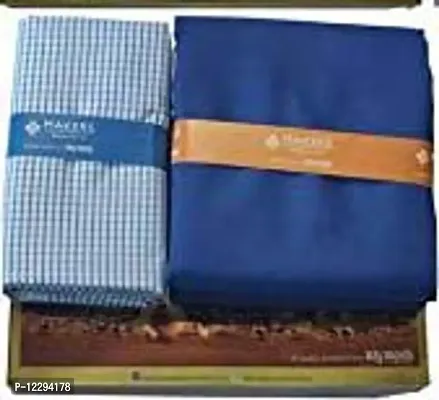 Stylish Cotton Shirt And Trouser Set Fabric For Men-thumb0