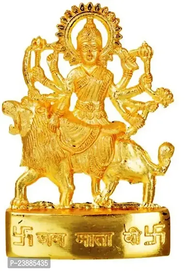 Maa Durga Spiritual Religious Metal Gold Plated Statue (Standard Size)-thumb0