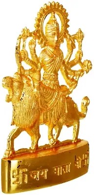 Maa Durga Spiritual Religious Metal Gold Plated Statue (Standard Size)-thumb1