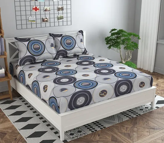 Quirky Home 210TC Premium Glace Cotton Queen Size Elastic Fitted Bedsheet