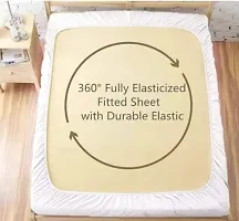 Quirky Home 210TC Premium Glace Cotton Queen Size Elastic Fitted Bedsheet-thumb2