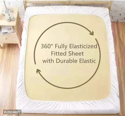 Quirky Home 210TC Premium Glace Cotton Queen Size Elastic Fitted Bedsheet-thumb3