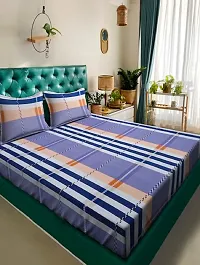 Quirky Home 210TC Premium Glace Cotton Queen Size Elastic Fitted Bedsheet-thumb1