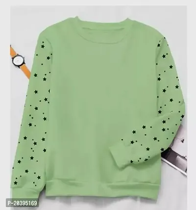 Elegant Green Cotton Self Pattern Tshirt For Women-thumb0