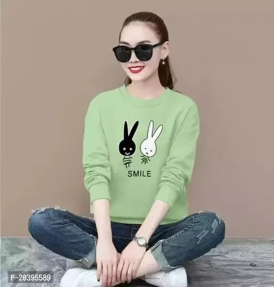 Elegant Green Cotton Self Pattern Tshirt For Women-thumb0