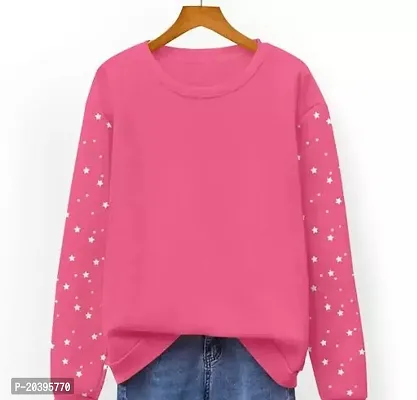 Elegant Pink Cotton Self Pattern Tshirt For Women-thumb0