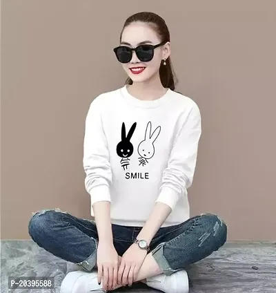 Elegant White Cotton Self Pattern Tshirt For Women-thumb0