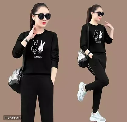 Elegant Black Cotton Self Pattern Tshirt For Women-thumb0