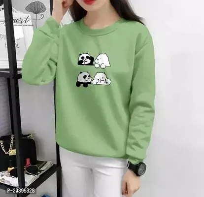 Elegant Green Cotton Self Pattern Tshirt For Women-thumb0