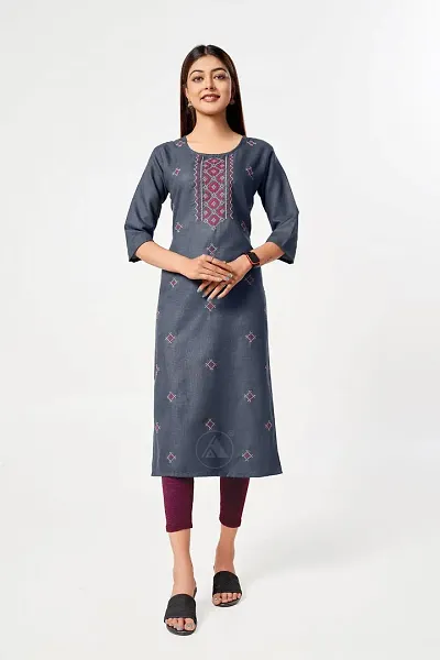 A-Line Slub Kurta For Women