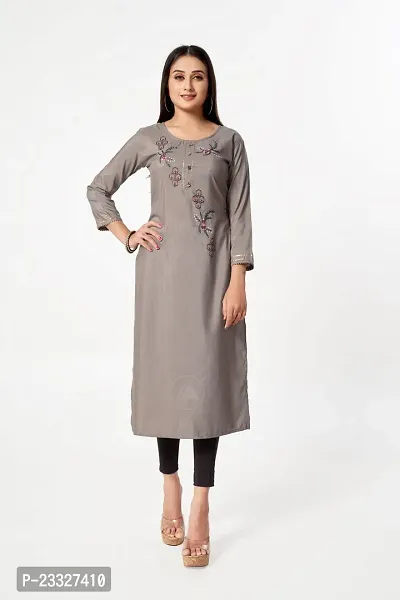 A-Line Brown  Cotton Silk Kurta For Women