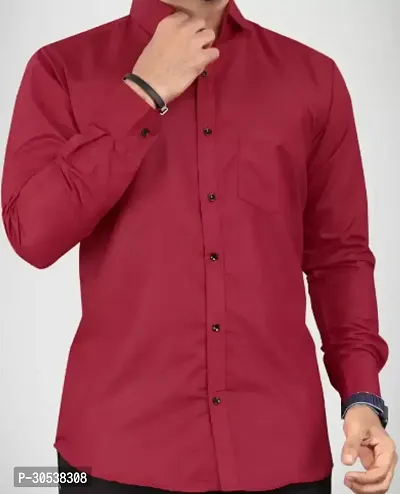 Trendy Polyester Solid Casual Shirt For Men-thumb0