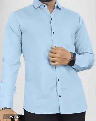 Trendy Polyester Solid Casual Shirt For Men-thumb0