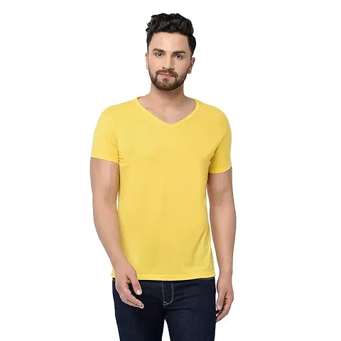 Stylish Solid V Neck Tees For Men