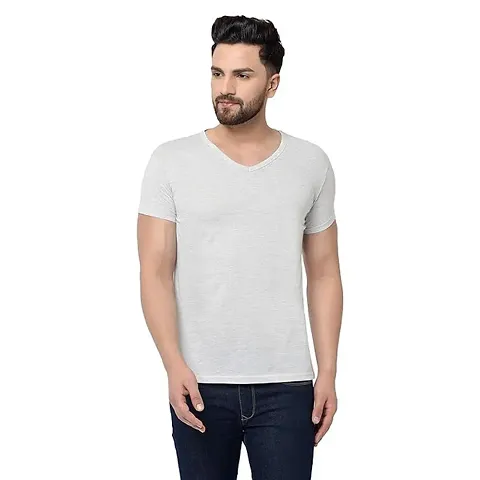 Stylish Solid V Neck T-shirt For Men