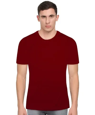 Round Neck Solid T Shirt Regular Fit