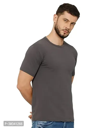 Stylish Polyester Solid T-Shirt For Men-thumb0