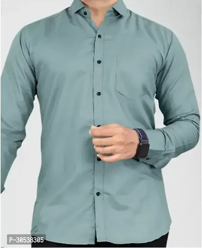 Trendy Polyester Solid Casual Shirt For Men-thumb0