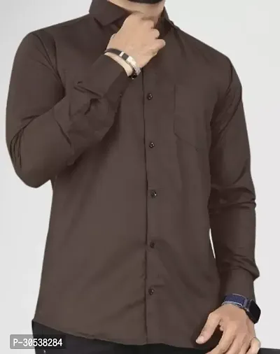 Trendy Polyester Solid Casual Shirt For Men-thumb0