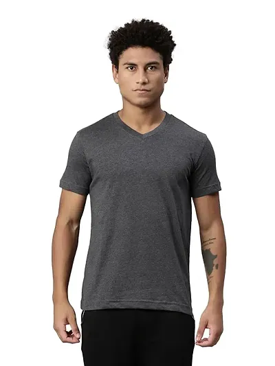 BeTrost Men's Super Cotton Rich Solid V-Neck Half Sleeve T-Shirt