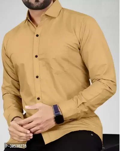 Trendy Polyester Solid Casual Shirt For Men-thumb0