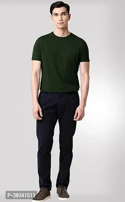 Trendy Polyester Solid Round Neck T Shirt For Men