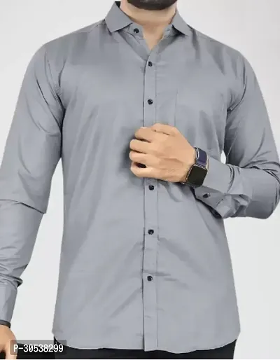 Trendy Polyester Solid Casual Shirt For Men-thumb0