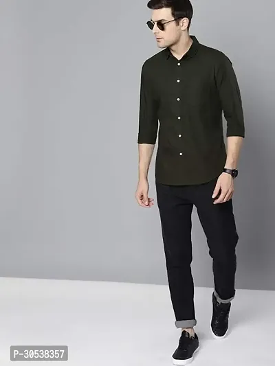 Trendy Polyester Solid Casual Shirt For Men-thumb0