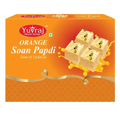 Yuvraj Orange Soan Papdi 400 gm Sweets  Box