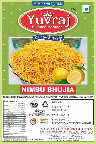 Yuvraj Nimbu Bhujiya Namkeen Snacks  400 Gm X 2  Pack-thumb3