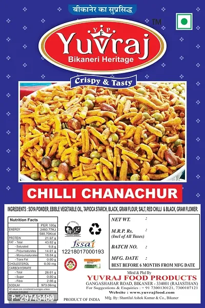 Yuvraj Chilly Channa Chur Namkeen Snacks 400 Gm X 2  Pack-thumb3