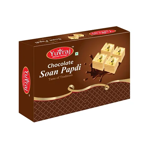 Yuvraj Chocolate Or Elachi Soan Papdi Sweets  Combo  ( 200 gm X 2) Box
