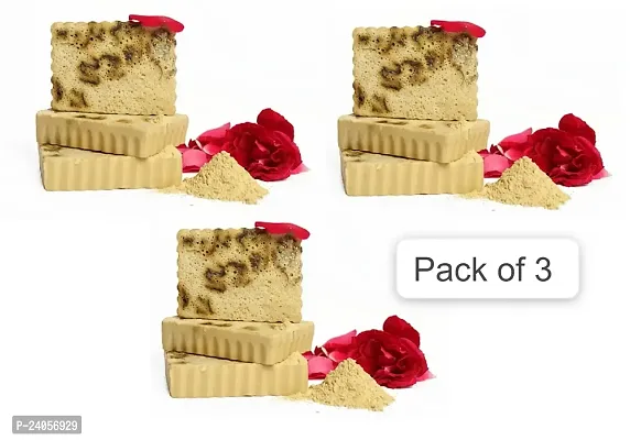 Muddy Rose Treatment Soap With Goodness Of Bentonite Clay, Rose Petals And Raw Coconut -Pack Of 3