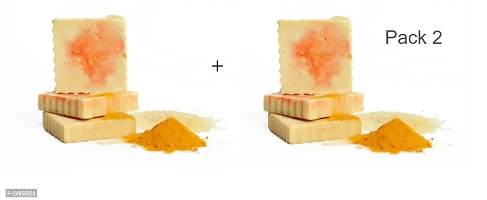 Milky Rice Treatment Soap With Goodness Of Rice Flour, Turmeric And Goat Milk -Pack Of 2