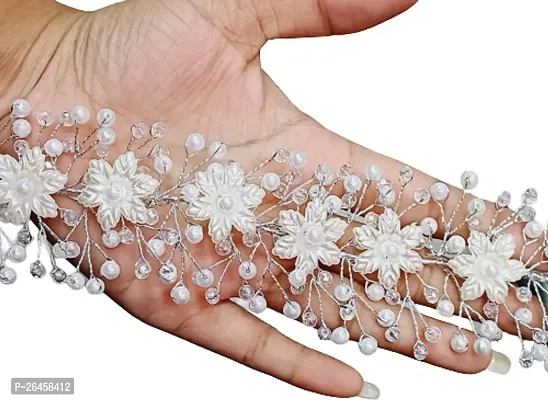 Designer White Metal Hair Accessory Set For Women-thumb2