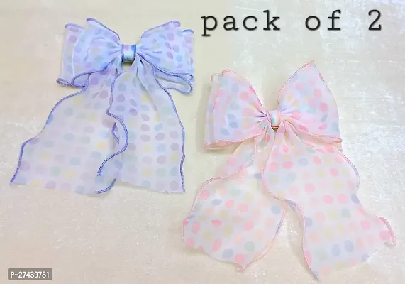 Bow fabric hair clip pack of 2