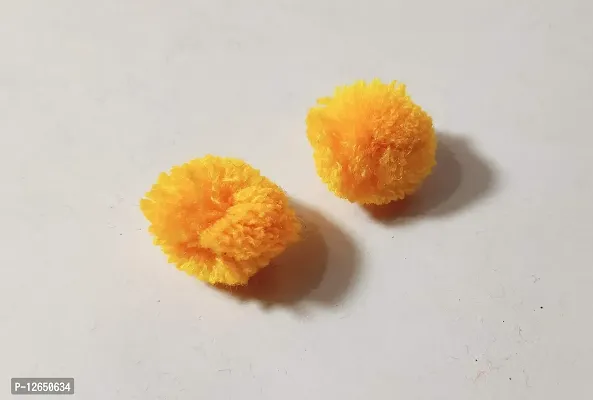 Wool Pom Pom Balls for Art & Craft, Decoration, Jewelry Making , 20 mm Diameter (Pack of 200piece) (GoldenYellow)-thumb2