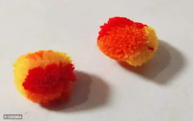 Wool Pom Pom Balls for Art & Craft, Decoration, Jewelry Making , 20 mm Diameter (Pack of 200piece) (OrangeYellow)-thumb2