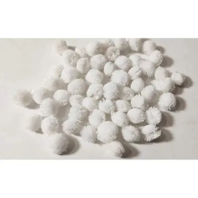 Wool Pom Pom Balls for Art & Craft, Decoration, Jewelry Making , 20 mm Diameter (Pack of 200piece) (White)