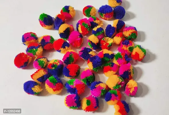 Wool Pom Pom Balls for Art & Craft, Decoration, Jewelry Making , 20 mm Diameter (Pack of 200piece) (Multi)-thumb0