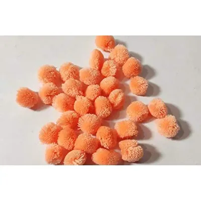 Wool Pom Pom Balls for Art & Craft, Decoration, Jewelry Making , 20 mm Diameter (Pack of 200piece) (Peach)